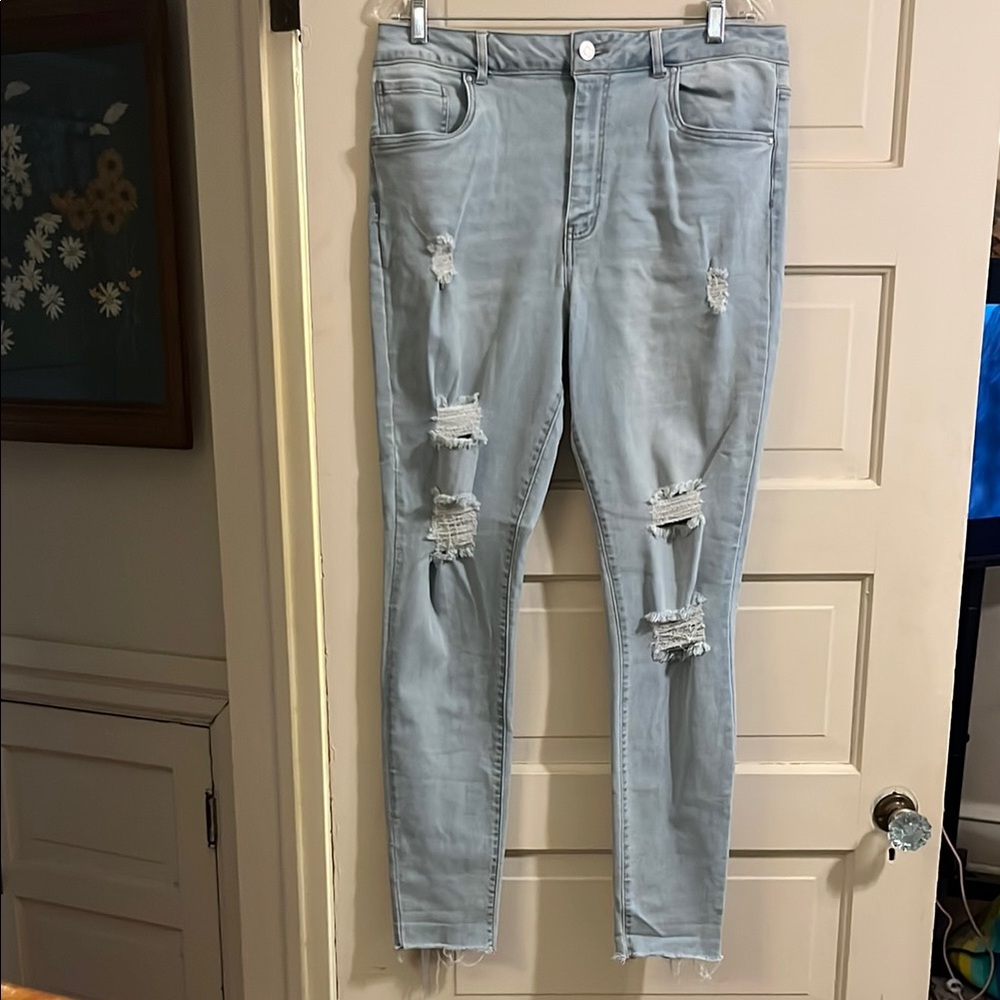 Light Blue Distressed Women's Jeans